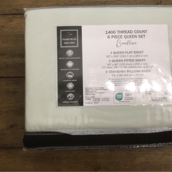 NEW Fairfield Square Brookline 1400 Thread Count 6 Pc. Set, Queen, Seaglass